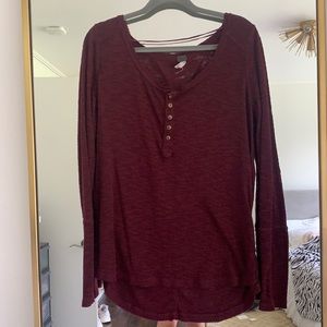 Maroon free people Henley shirt